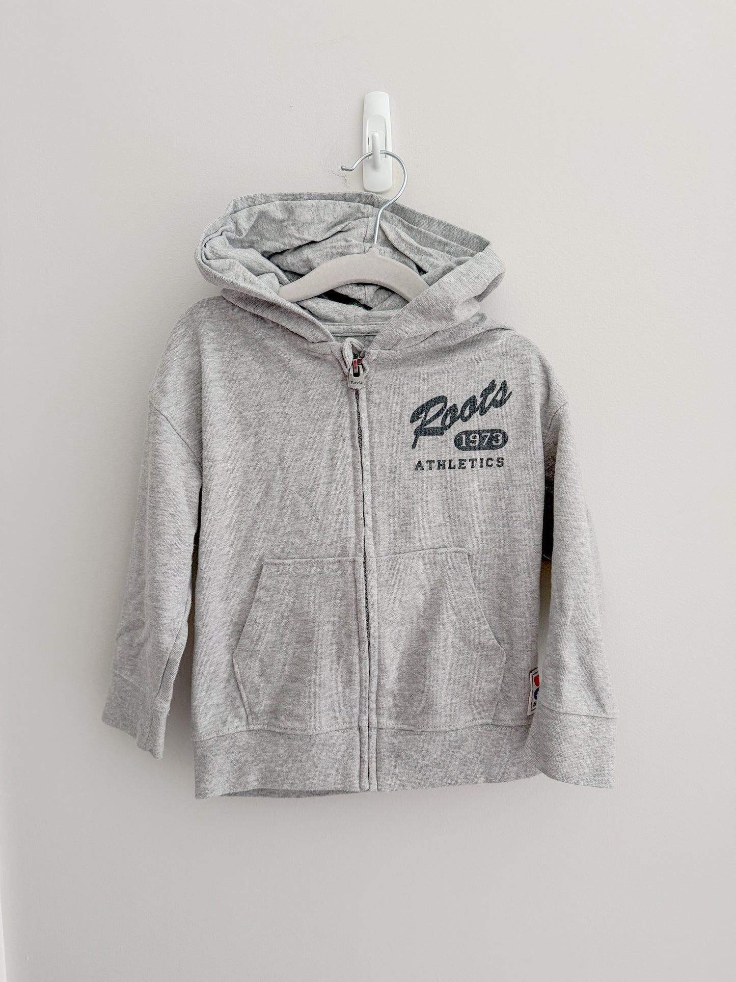 Roots Zip Up Hoodie - Light Grey (4T)