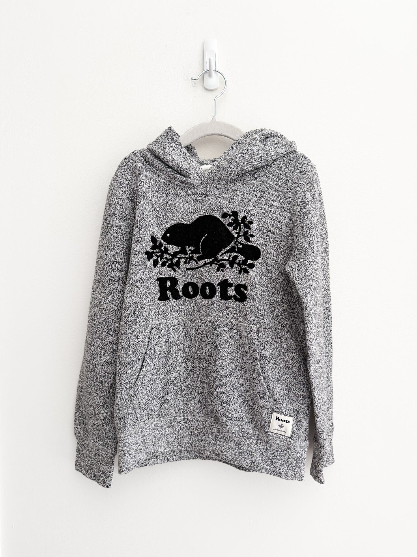 Roots Logo Hoodie - Grey/Black (5-6y)