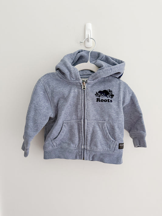 Roots Zip Up Hoodie - Dusty Blue (12-18m)
