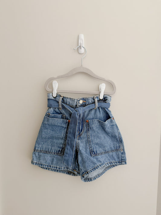Zara Paper Bag Denim Shorts (8y)