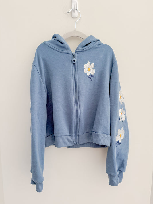 Btween Embroidered Flowers Hoodie (fits 6-8y)