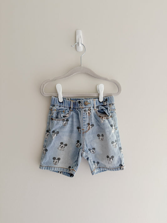Zara x Disney Mickey Denim Shorts (18-24m)